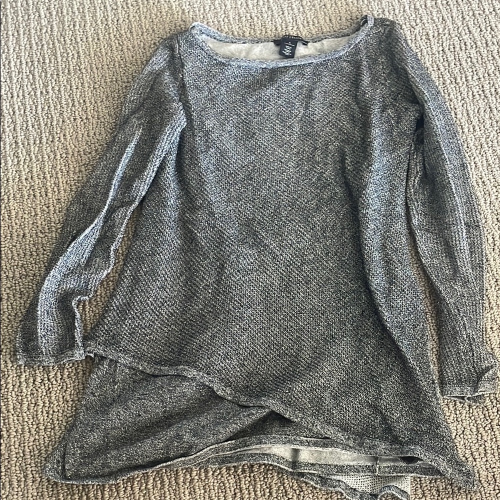 White House Black Market Gray Knit Top